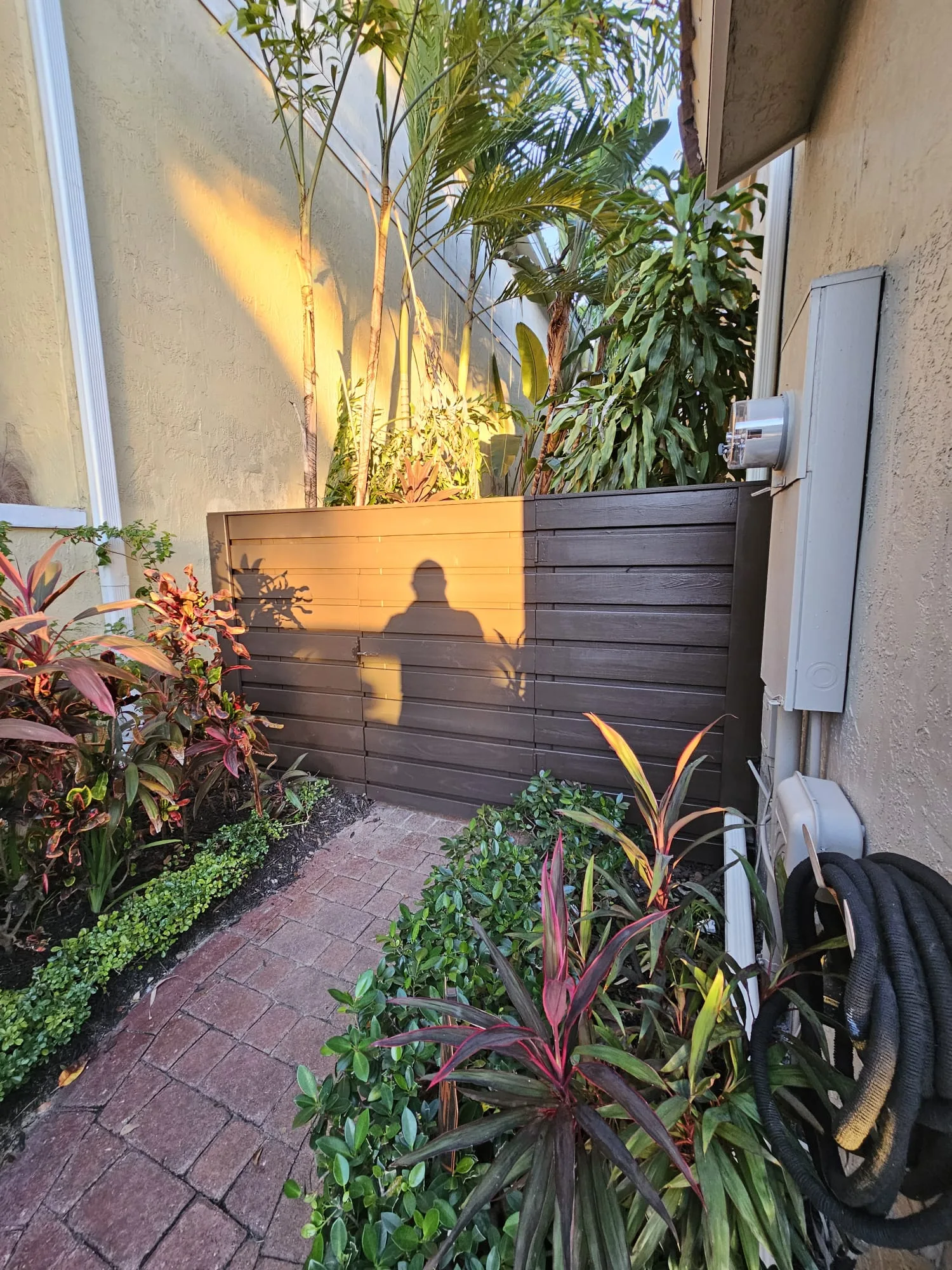New wood fence panel after installation